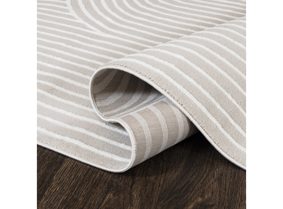 Kusový koberec ELLEN Waves - krémový/biely