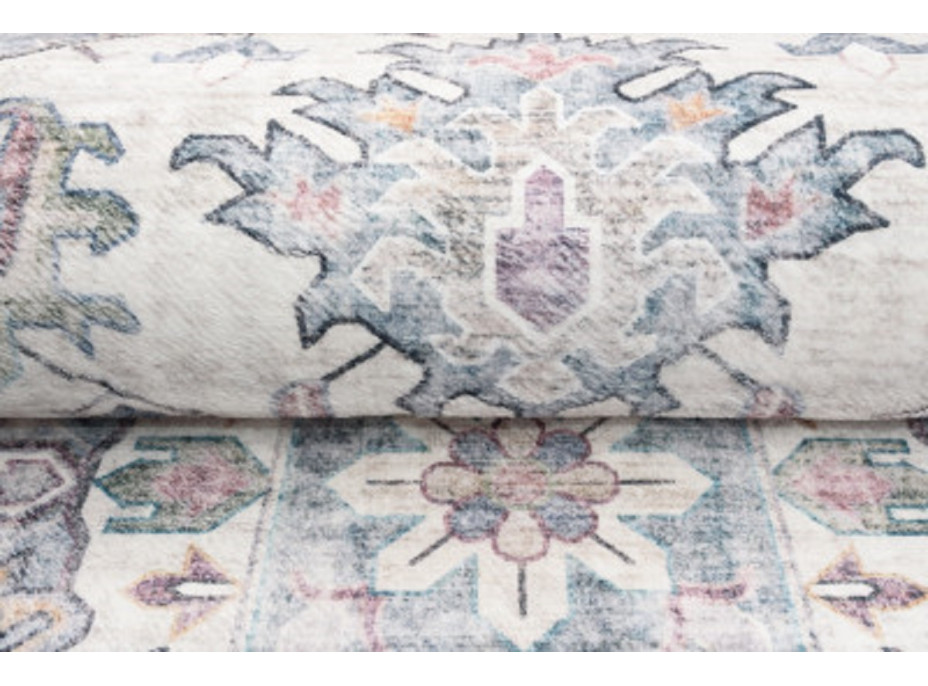 Kusový koberec FLANNEL PRINTED - Ornament - sivý/béžový