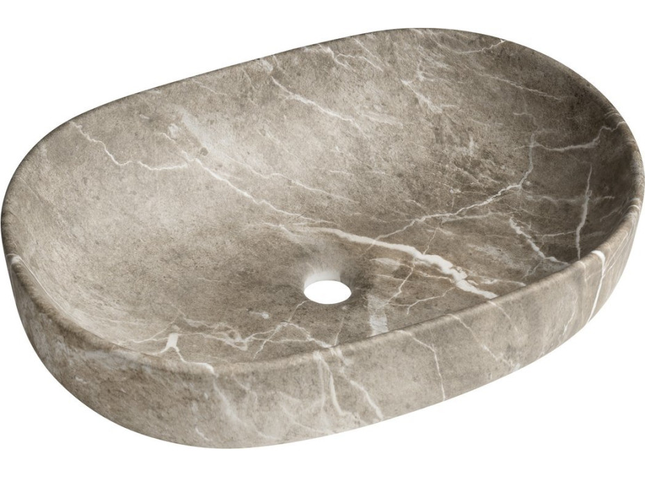 Sapho CALEO keramické umývadlo na dosku, 60x42cm, breccia mramor CA590BM