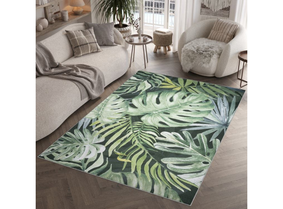 Kusový koberec FLANNEL PRINTED - Monstera