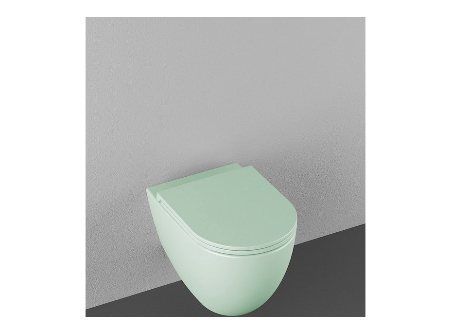 Isvea INFINITY závesná WC misa, Rimless, 36, 5x53cm, zelená mint 10NF02004-2T