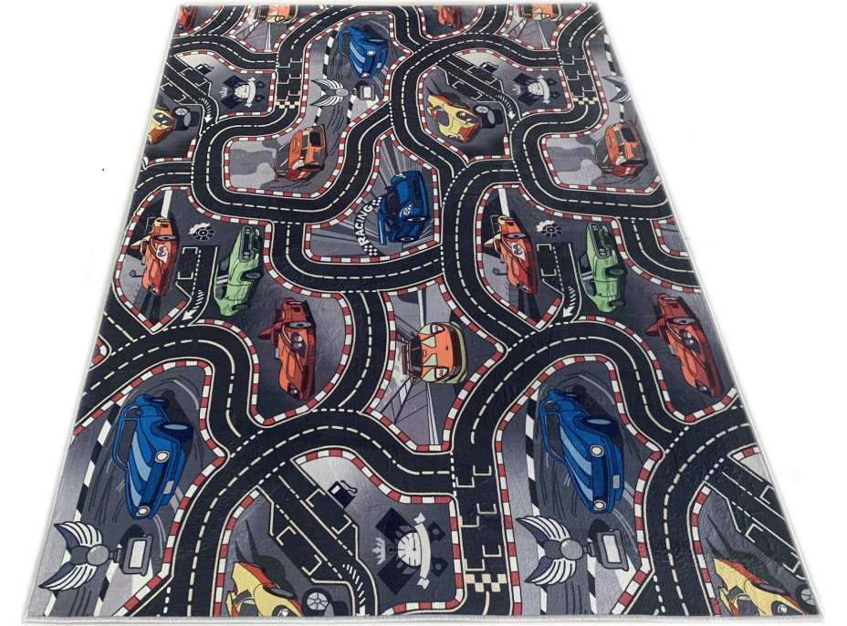 Detský kusový koberec FLANNEL PRINTED - Autá