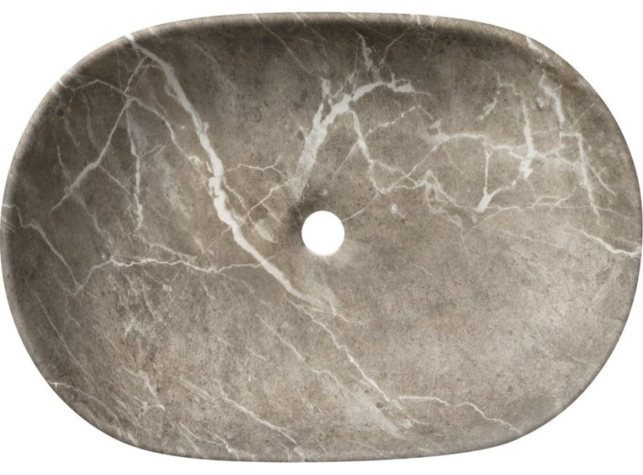 Sapho CALEO keramické umývadlo na dosku, 60x42cm, breccia mramor CA590BM