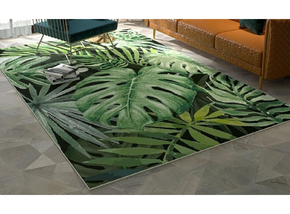 Kusový koberec FLANNEL PRINTED - Monstera
