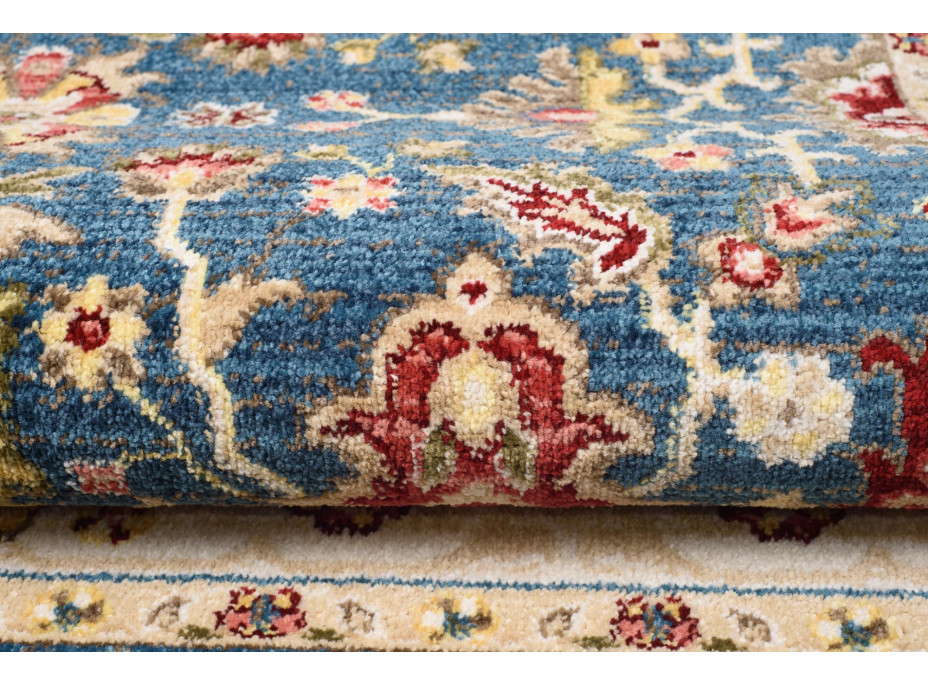 Kusový koberec RIVOLI Ushak - modrý/krémový