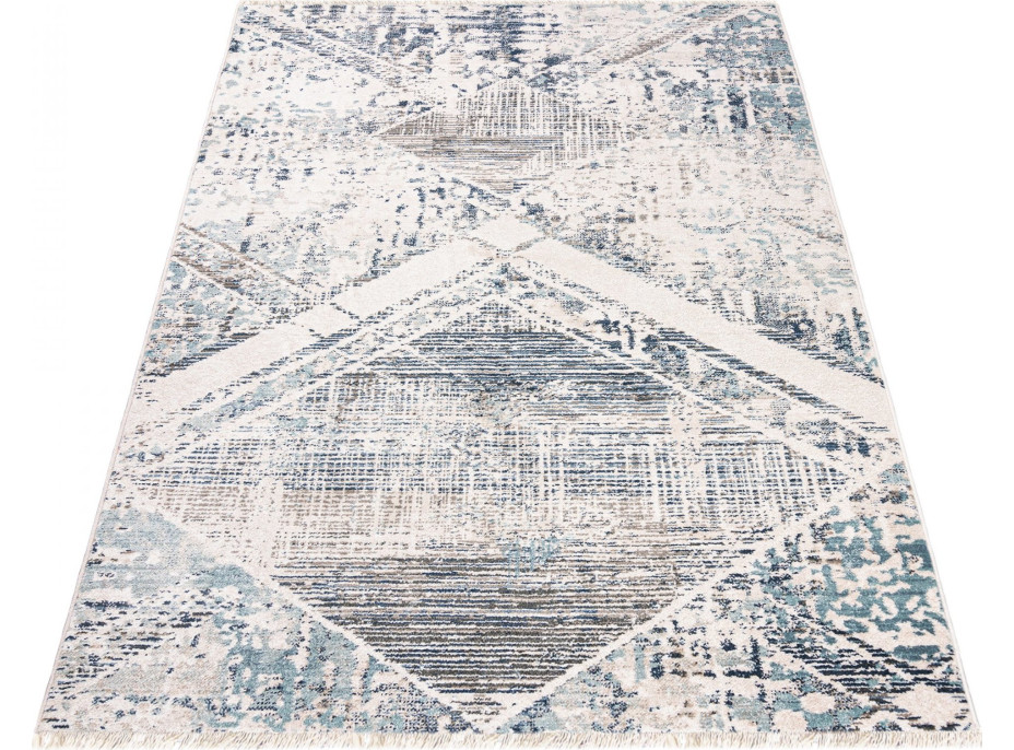 Kusový koberec RIVOLI Pattern - svetlo béžový/modrý