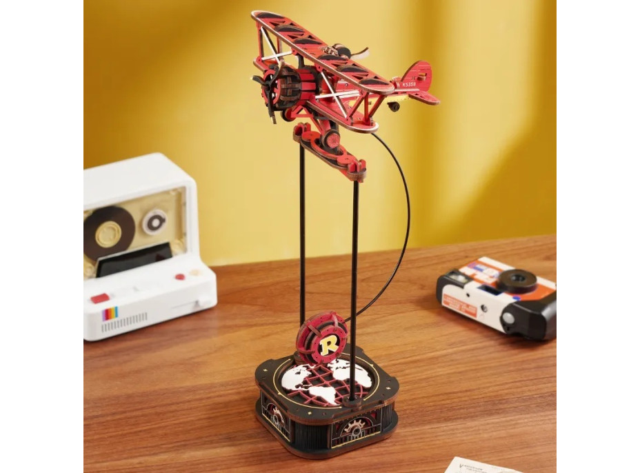 RoboTime 3D mechanická skladačka Dvojplošník s kyvadlom