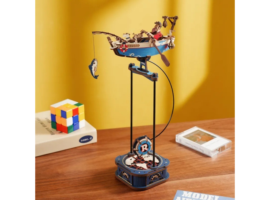 RoboTime 3D mechanická skladačka Rybárska loď s kyvadlom