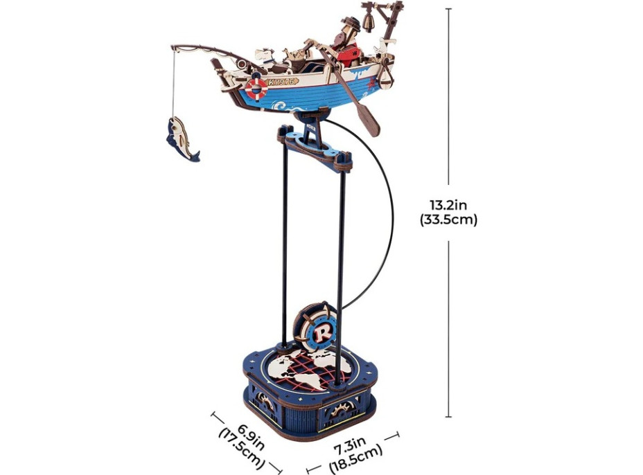 RoboTime 3D mechanická skladačka Rybárska loď s kyvadlom