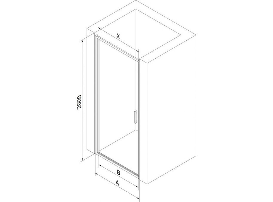 Sprchové dvere MEXEN EXO krídlové 75 cm - číre - chrómové - 817-075-000-01-00