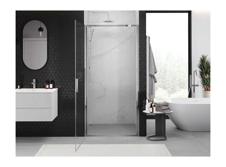 Sprchové dvere MEXEN EXO krídlové 75 cm - číre - chrómové - 817-075-000-01-00