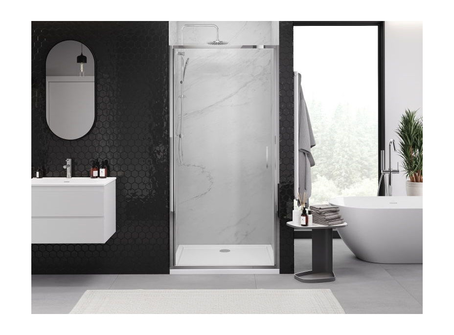 Sprchové dvere MEXEN EXO krídlové 75 cm - číre - chrómové - 817-075-000-01-00