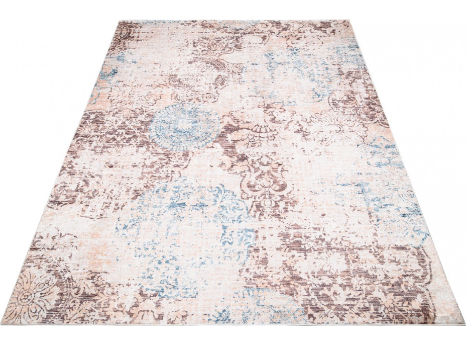 Kusový koberec TOSCANA Print - hnedý/modrý