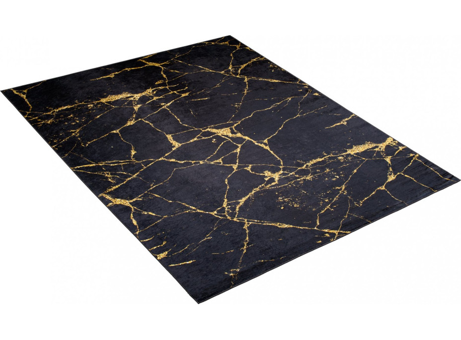 Kusový koberec TOSCANA Marble - černý/zlatý