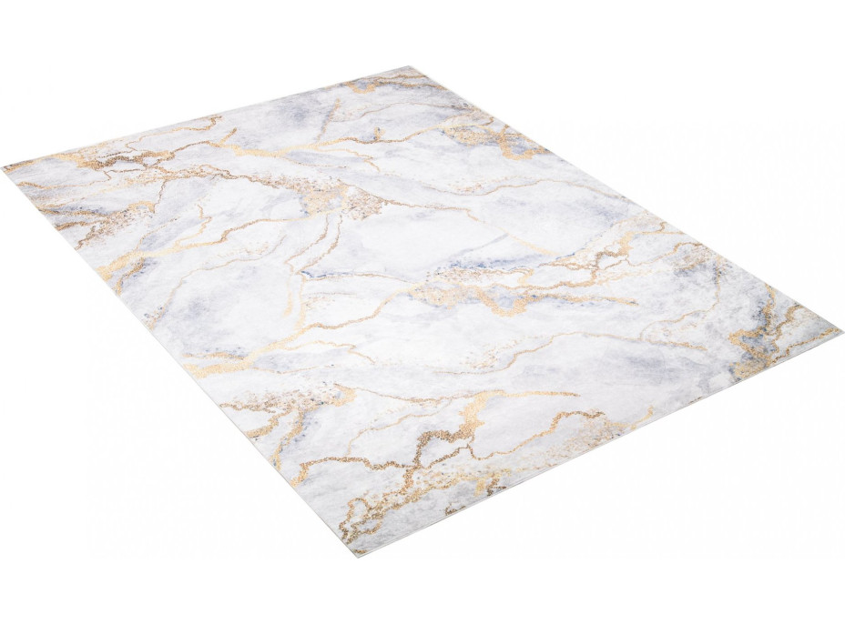 Kusový koberec TOSCANA Alabaster - svetlo šedý/zlatý
