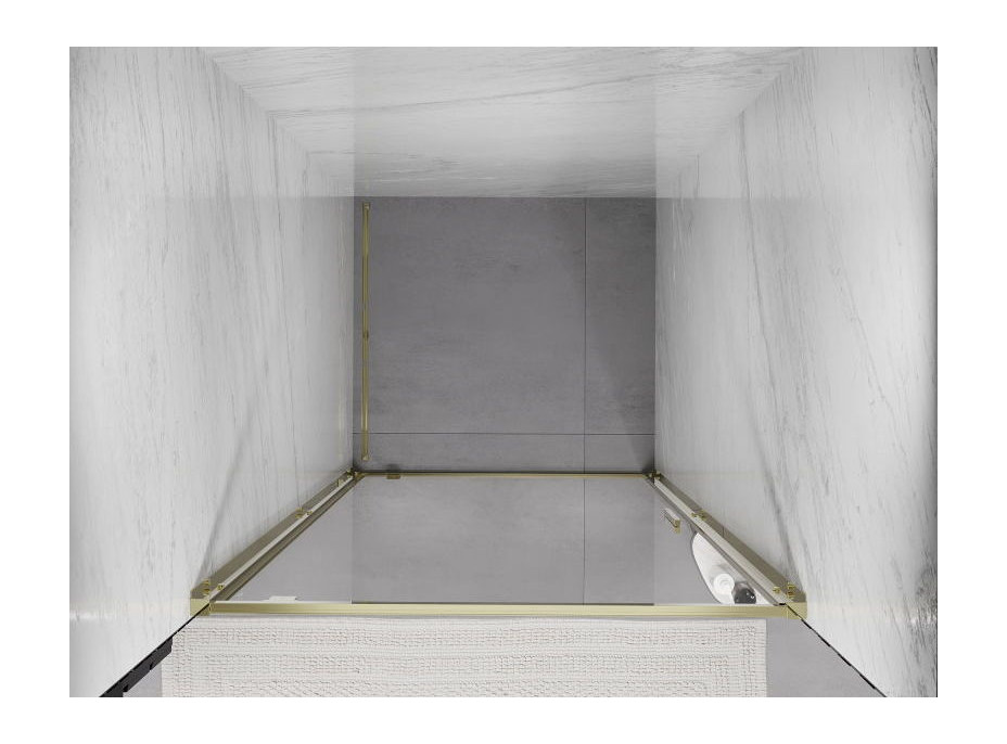 Sprchové dvere MEXEN EXO pivotové 75 cm - číre - zlaté - 8181-075-000-50-00