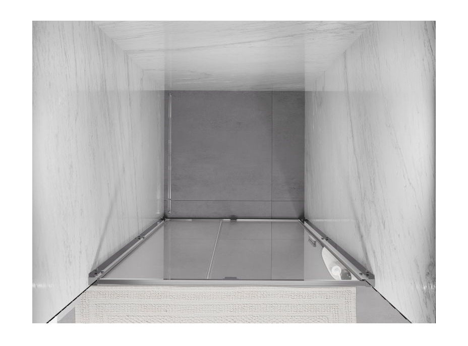 Sprchové dvere MEXEN EXO pivotové - dvojdielne - 125 cm - číre - chrómové - 819-125-000-01-00