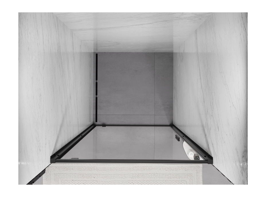 Sprchové dvere MEXEN EXO pivotové 65 cm - číre - čierne - 8181-065-000-70-00