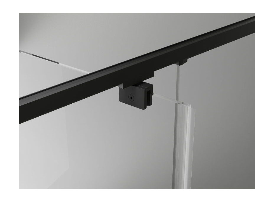 Sprchové dvere MEXEN EXO pivotové - dvojdielne - 160 cm - číre - čierne - 819-160-000-70-00