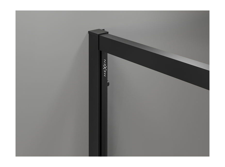 Sprchové dvere MEXEN EXO pivotové - dvojdielne - 160 cm - číre - čierne - 819-160-000-70-00