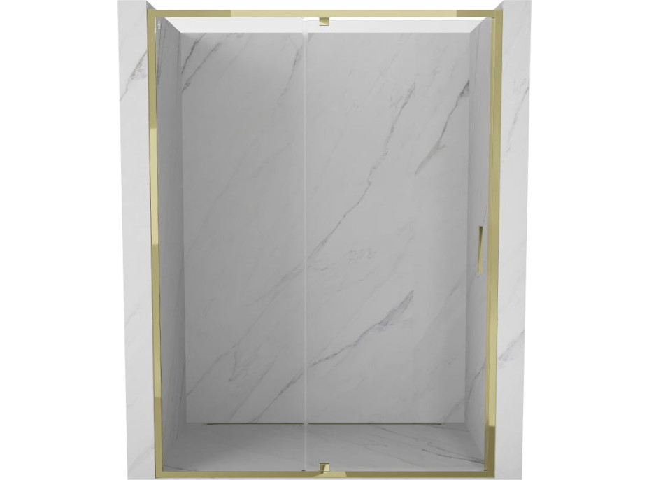 Sprchové dvere MEXEN EXO pivotové - dvojdielne - 155 cm - číre - zlaté - 819-155-000-50-00