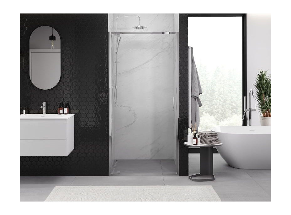 Sprchové dvere MEXEN EXO pivotové 100 cm - číre - chrómové - 8181-100-000-01-00