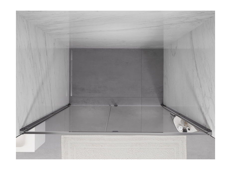 Sprchové dvere MEXEN EXO pivotové - dvojdielne - 135 cm - číre - chrómové - 819-135-000-01-00