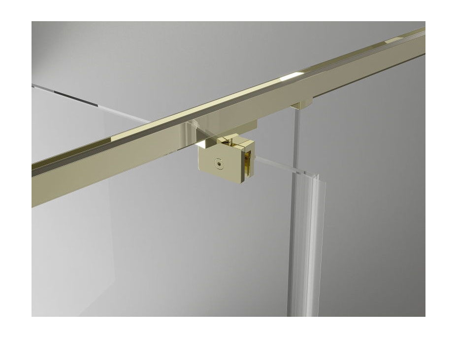 Sprchové dvere MEXEN EXO pivotové - dvojdielne - 135 cm - číre - zlaté - 819-135-000-50-00