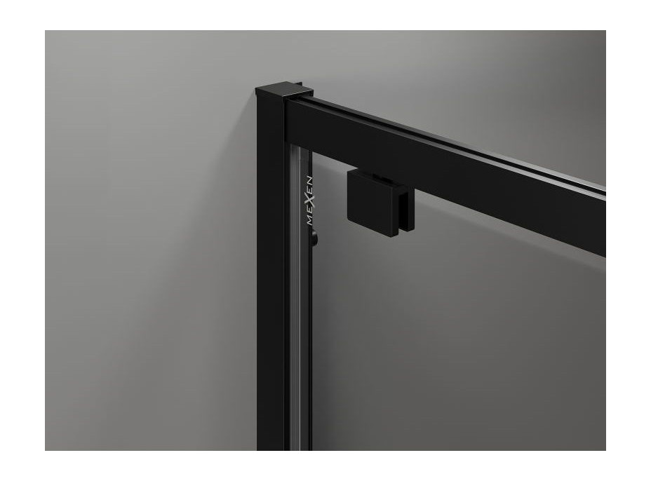 Sprchové dvere MEXEN EXO pivotové 65 cm - číre - čierne - 8181-065-000-70-00