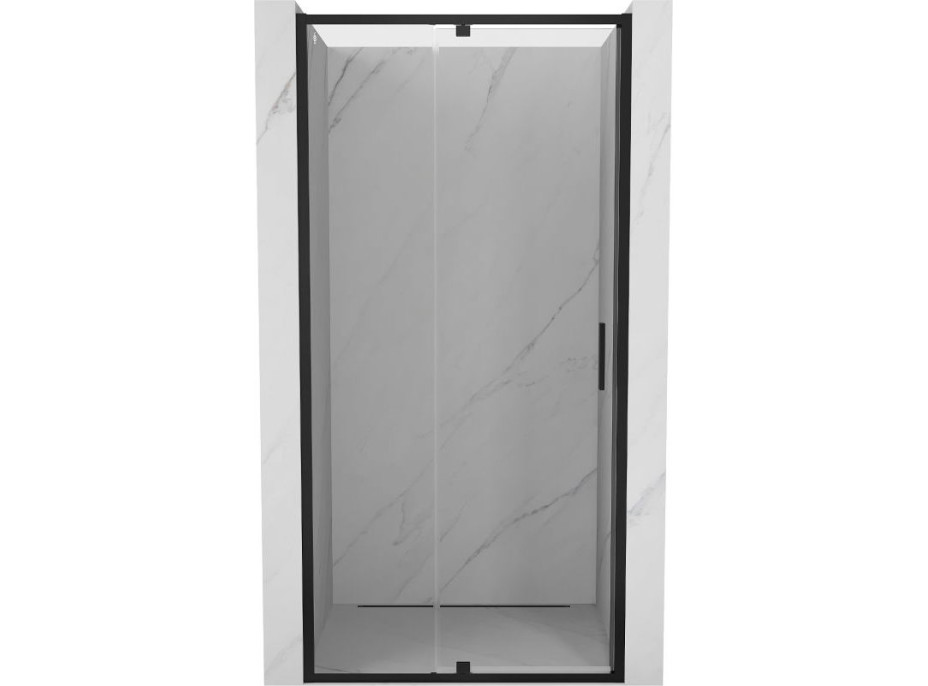 Sprchové dvere MEXEN EXO pivotové - dvojdielne - 90 cm - číre - čierne - 819-090-000-70-00