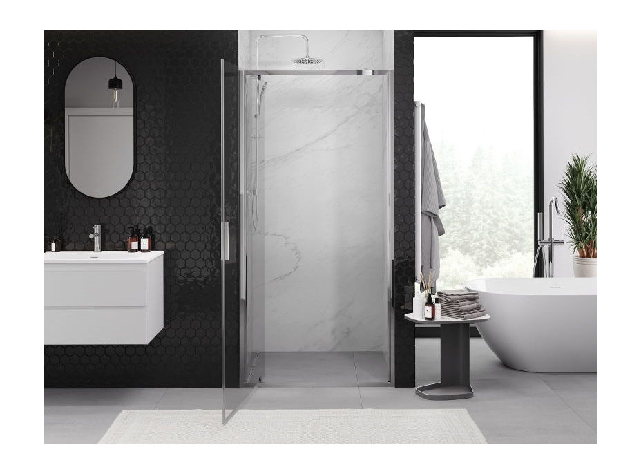 Sprchové dvere MEXEN EXO pivotové 100 cm - číre - chrómové - 8181-100-000-01-00