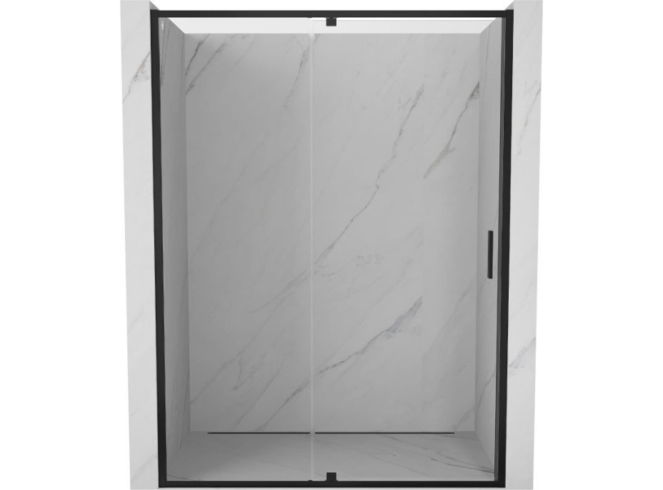Sprchové dvere MEXEN EXO pivotové - dvojdielne - 160 cm - číre - čierne - 819-160-000-70-00
