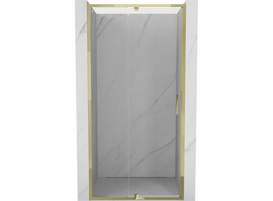 Sprchové dvere MEXEN EXO pivotové - dvojdielne - 125 cm - číre - zlaté - 819-125-000-50-00