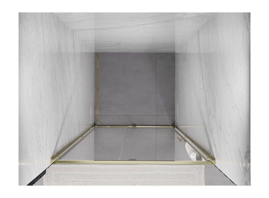 Sprchové dvere MEXEN EXO pivotové - dvojdielne - 100 cm - číre - zlaté - 819-100-000-50-00