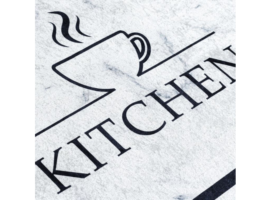 Běhoun do kuchyně KITCHEN - Káva - bílý