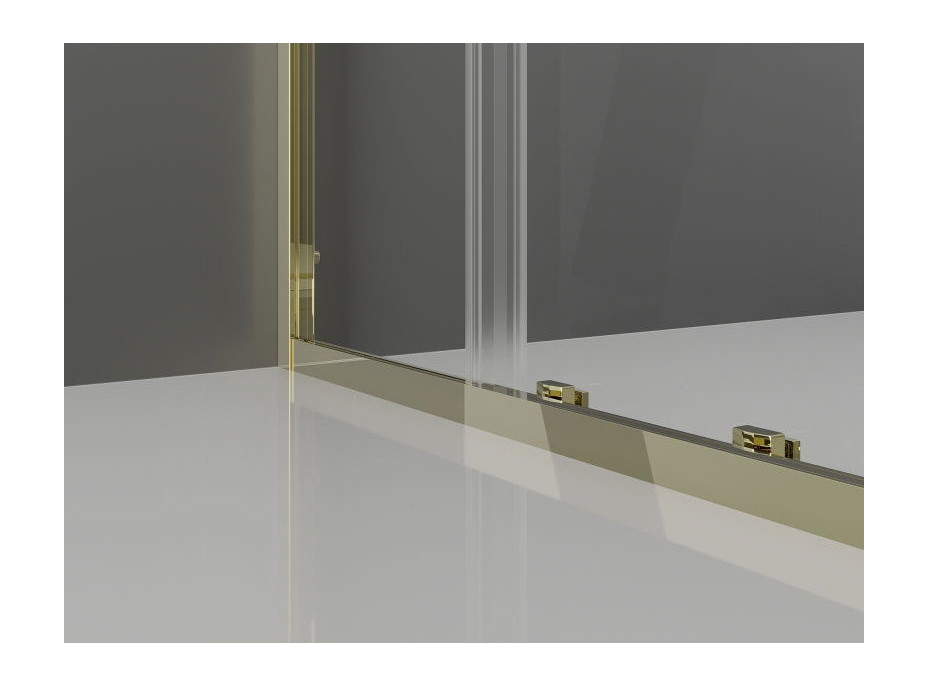 Sprchové dvere MEXEN EXO posuvné 135 cm - číre - zlaté - 8151-135-000-50-00
