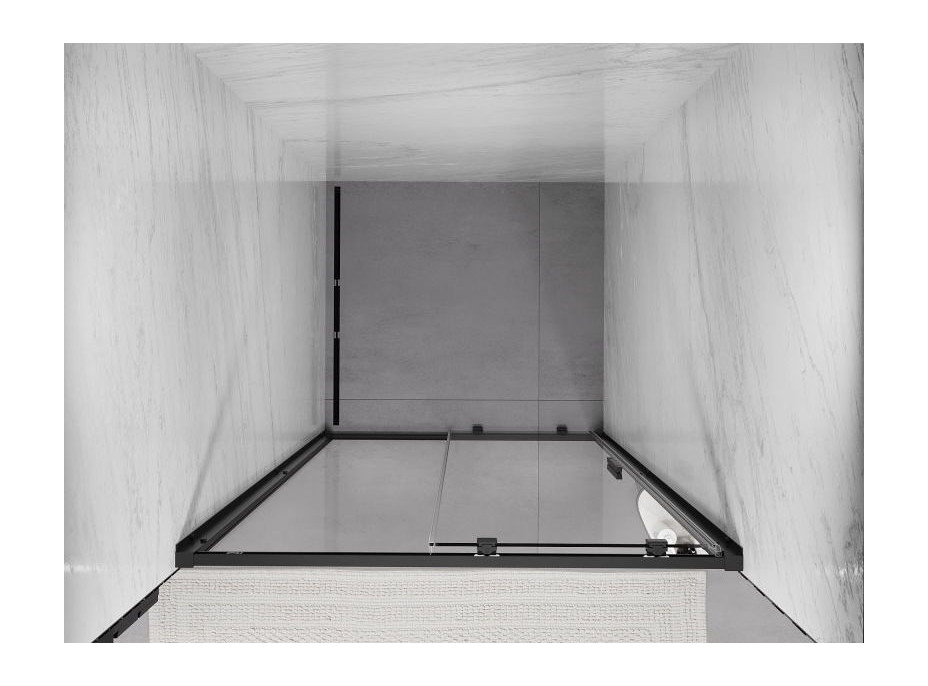 Sprchové dvere MEXEN EXO posuvné 95 cm - číre - čierne - 8151-095-000-70-00