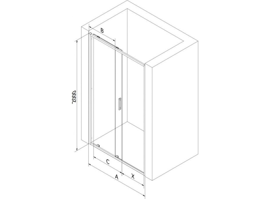 Sprchové dvere MEXEN EXO posuvné 110 cm - číre - chrómové - 8151-110-000-01-00