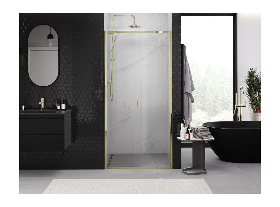 Sprchové dvere MEXEN EXO posuvné 115 cm - číre - zlaté - 8151-115-000-50-00