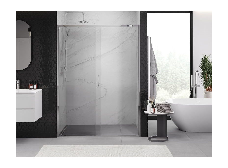 Sprchové dvere MEXEN EXO posuvné 130 cm - číre - chrómové - 8151-130-000-01-00
