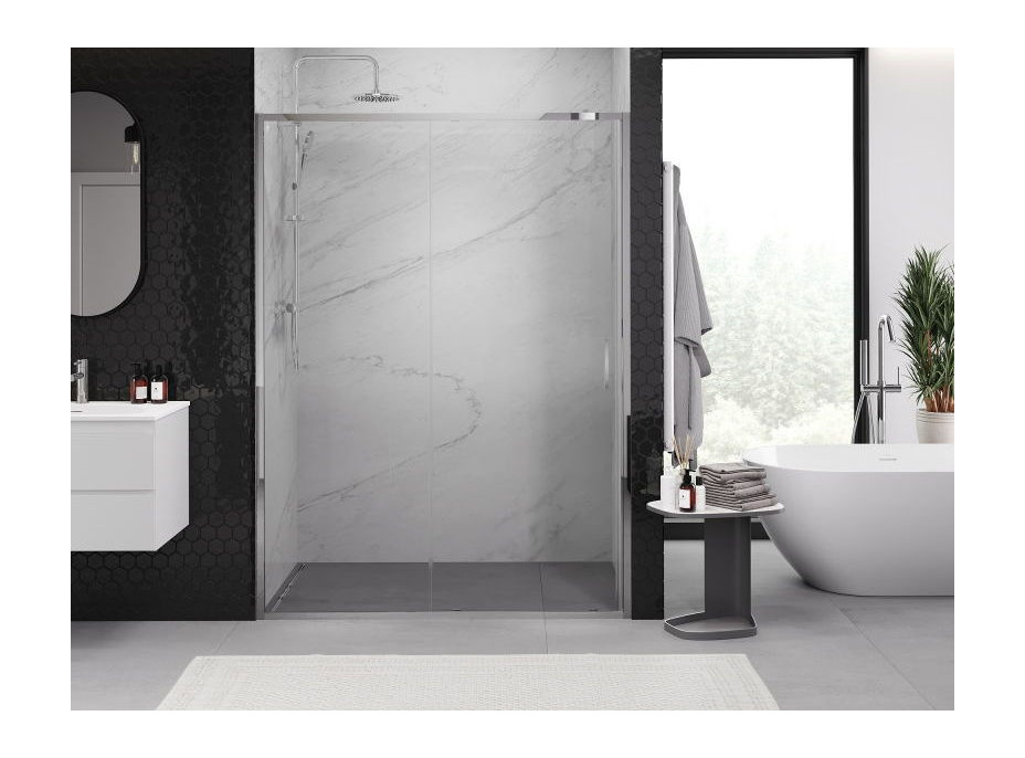 Sprchové dvere MEXEN EXO posuvné 130 cm - číre - chrómové - 8151-130-000-01-00