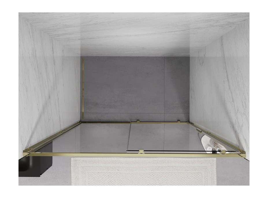 Sprchové dvere MEXEN EXO posuvné 135 cm - číre - zlaté - 8151-135-000-50-00