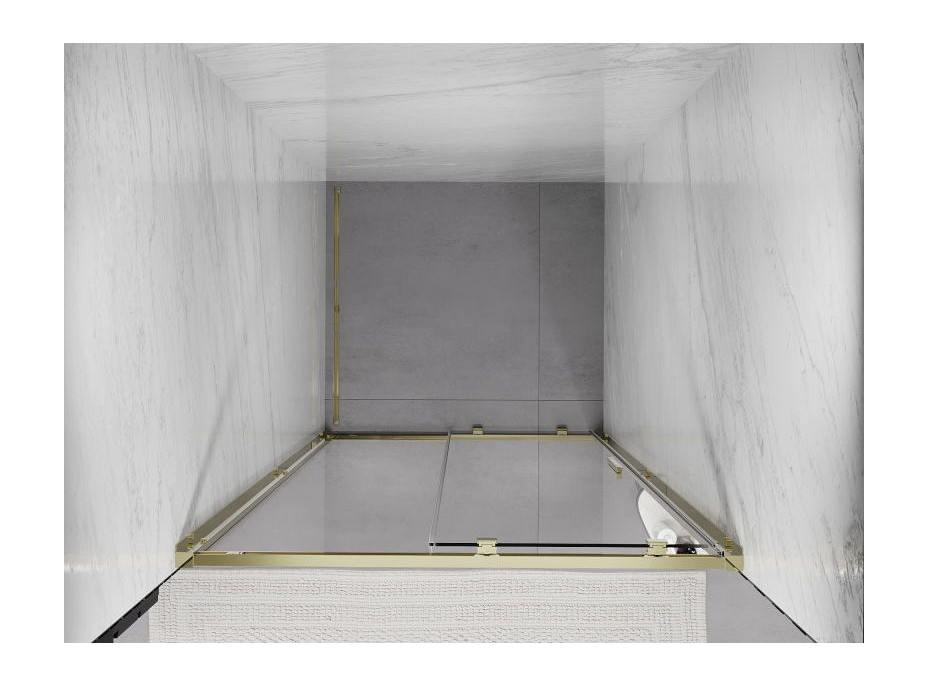 Sprchové dvere MEXEN EXO posuvné 115 cm - číre - zlaté - 8151-115-000-50-00