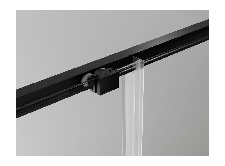 Sprchové dvere MEXEN EXO posuvné 90 cm - číre - čierne - 8151-090-000-70-00