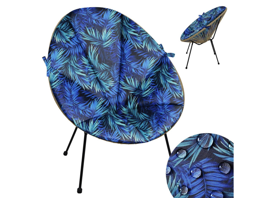 Vodeodolný podsedák do záhradného kresla ACAPULCO 91x72 cm - Blue Passion