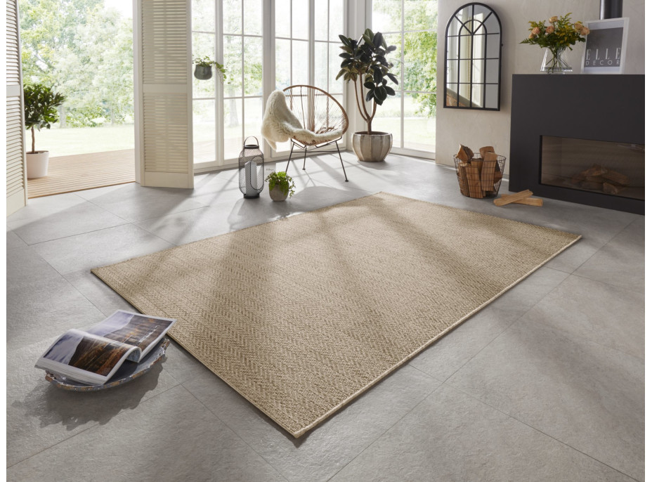 Kusový koberec Brave 103615 natural Brown z kolekcie Elle – na von aj na doma