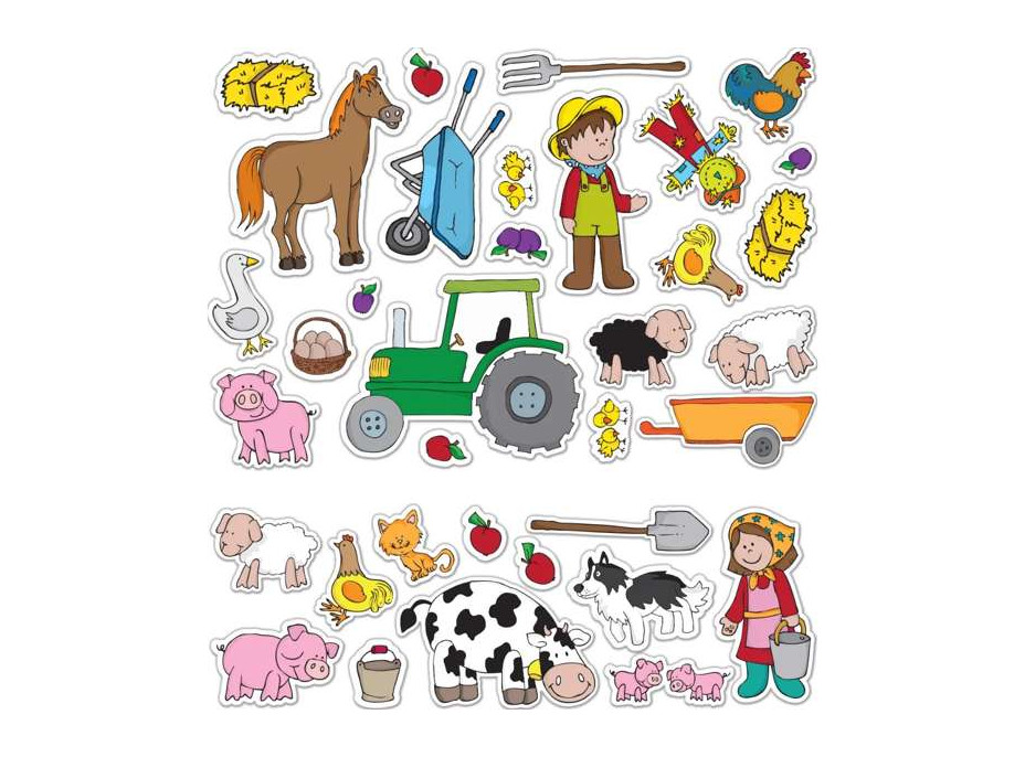 Fiesta Crafts Znovupoužiteľné samolepky so scénou Farma