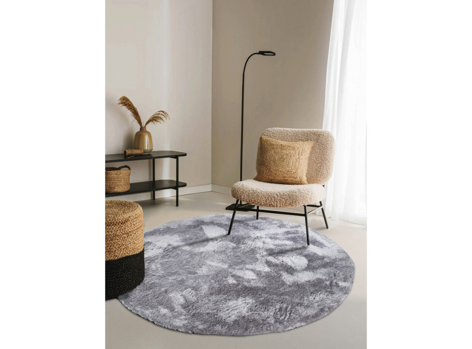 Kusový koberec Cosy 106110 Silver kruh z kolekcie Elle