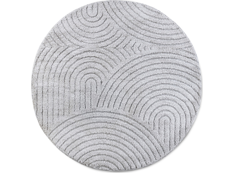Kusový koberec New York 106205 Light Grey kruh