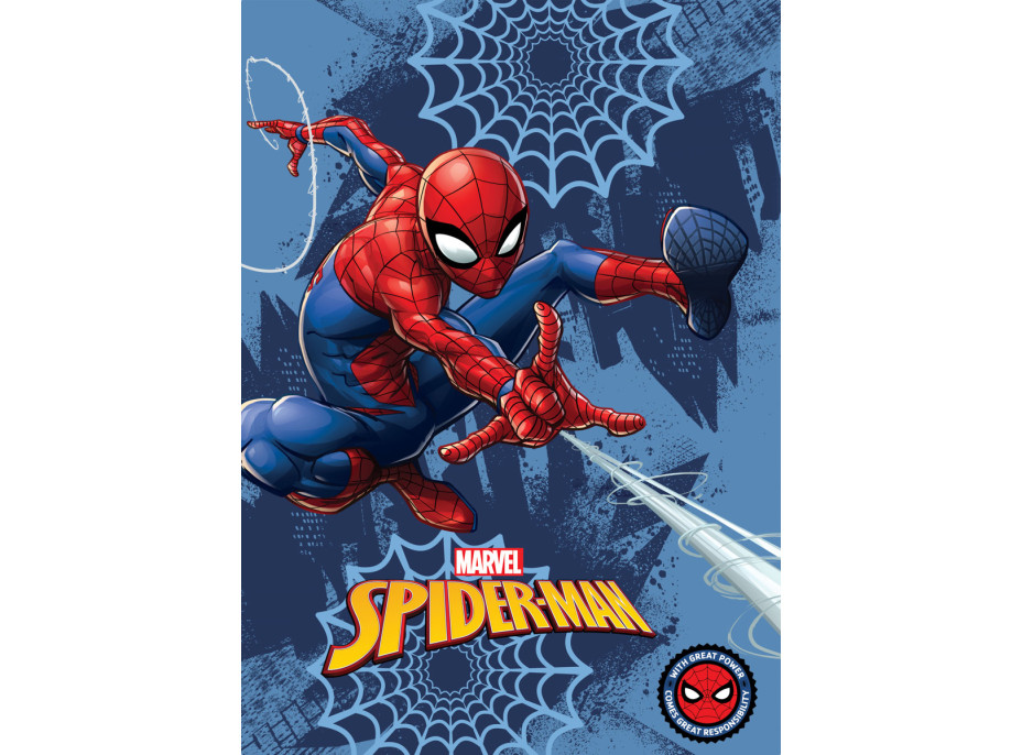 Detská deka POLAR 100x140 cm - Spider-man - modrá